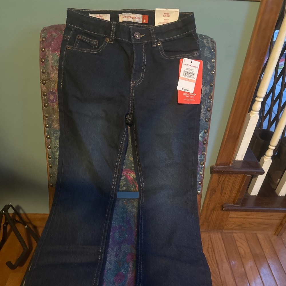 NWT Luck brand boot cut semi evase mid rise barrier wash kids jeans